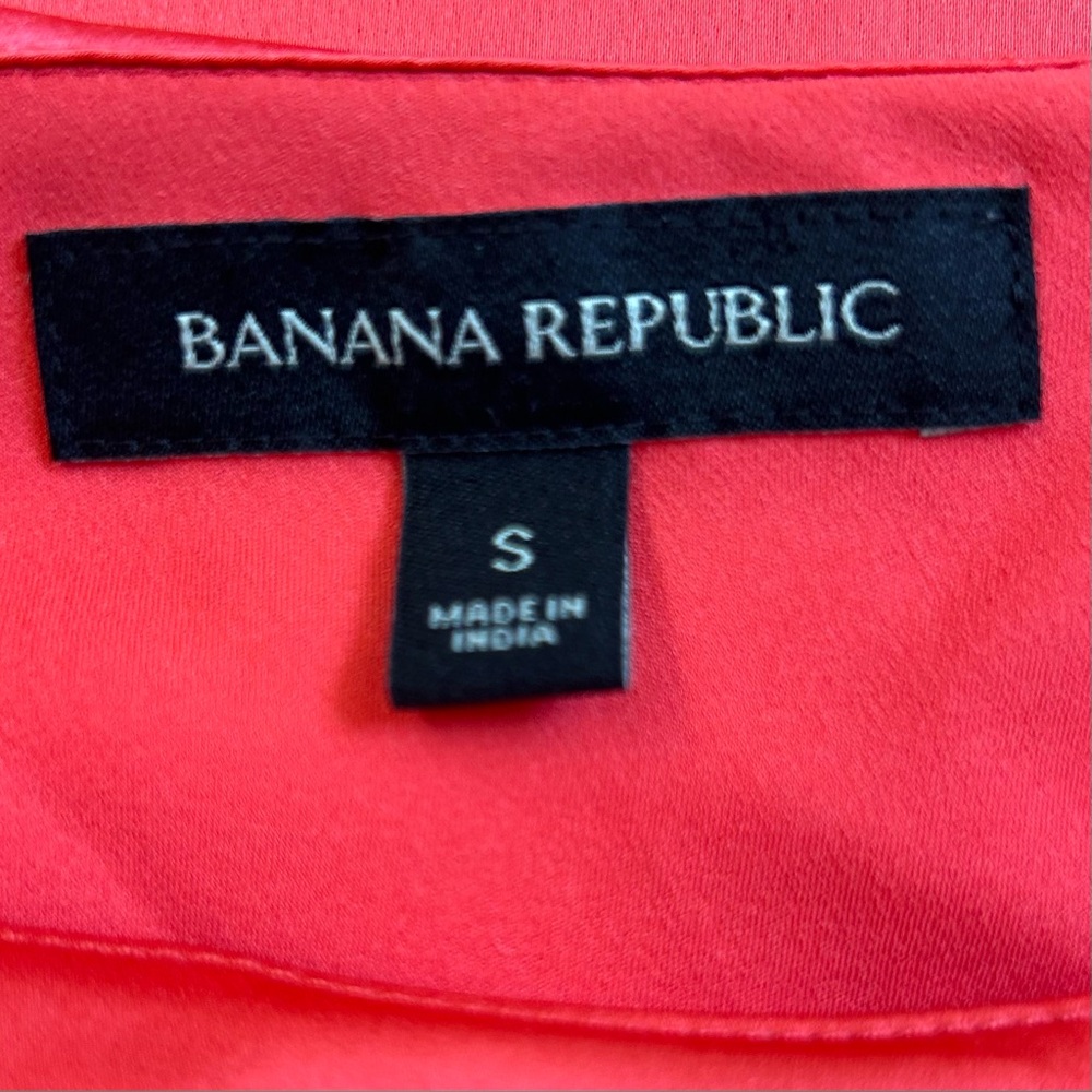 Banana Republic Blouse Coral One Shoulder Bell Sleeve S - Picture 6 of 10